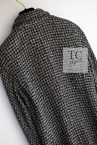 CHANEL 09S Black White Silk Wool Cardigan Jacket 38 シャネル ブラック ホワイト シルク ウール カーディガン ジャケット 即発