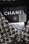 CHANEL 09S Black White Silk Wool Cardigan Jacket 38 シャネル ブラック ホワイト シルク ウール カーディガン ジャケット 即発