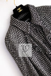 CHANEL 09S Black White Silk Wool Cardigan Jacket 38 シャネル ブラック ホワイト シルク ウール カーディガン ジャケット 即発