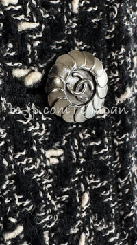CHANEL 97A Vintage Black Gray Chevron Tweed Jacket Skirt Suit 36 38 40 シャネル ヴィンテージ ブラック グレー シェブロン ツイード ジャケット スカート スーツ 即発