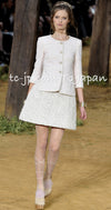 CHANEL 10S Pale Beige Pink Ivory Cotton Tweed Jacket 36 シャネル ペール ベージュ ピンク アイボリー コットン ツイード ジャケット 即発