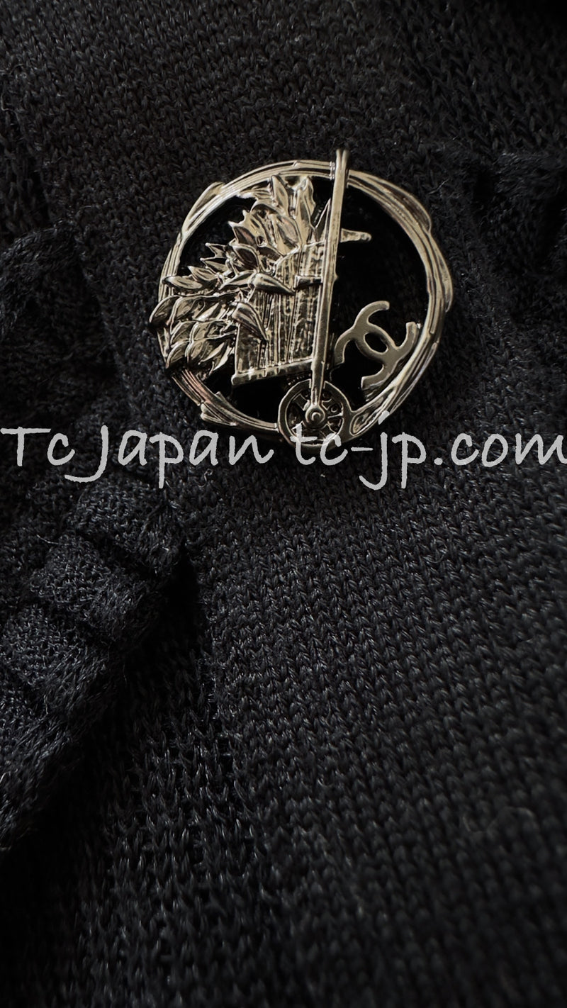 CHANEL 10S Scarlett Johansson Black Knit Dress 34 36 38 40 シャネル ブラック・ワッフル・ニット・ワンピース・カーディガン 即発 - TC JAPAN