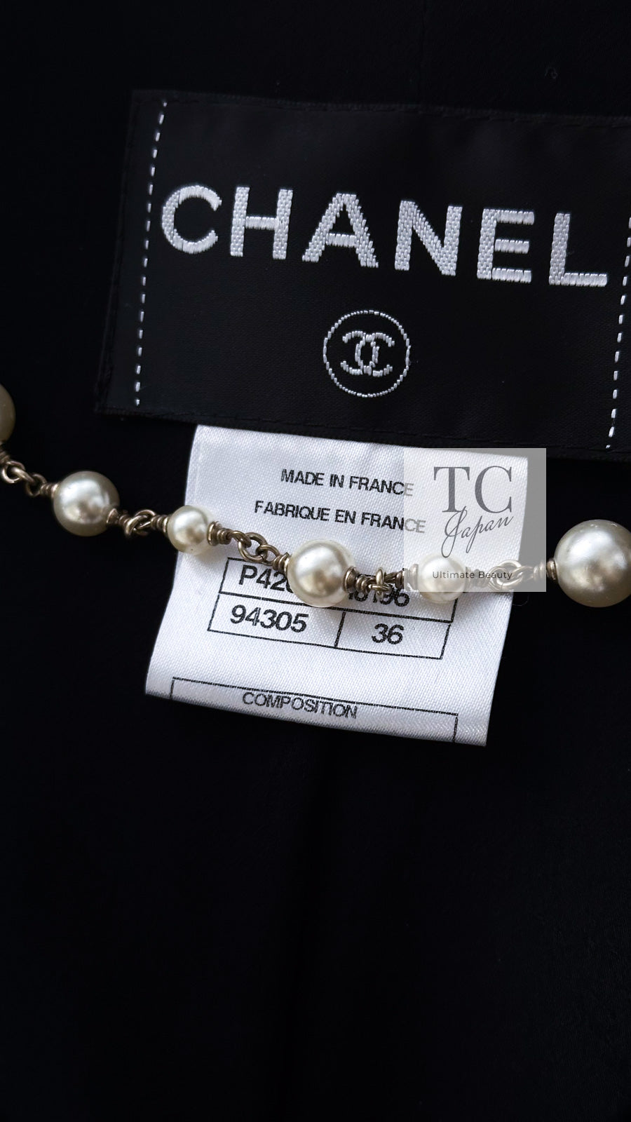 CHANEL 12C Black Rhinestone CC Buttons Wool Tweed Jacket 34 36 シャネル ブラック ラインストーン CC ボタン ウール ツイード ジャケット 即発 - TC JAPAN