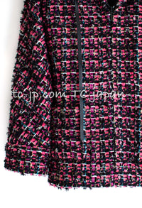 CHANEL 13A Lesage Pink Black Multi Jacket Coat 34 36 38 シャネル ピンク ブラック ツイード ジャケット コート 即発