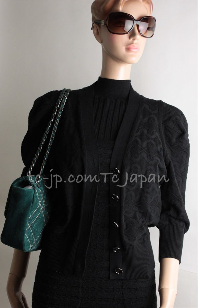 CHANEL 13C Black CC Buttons Cotton Knit Cardigan 36 38 シャネル ブラック ココボタン コットン ニット カーディガン 即発