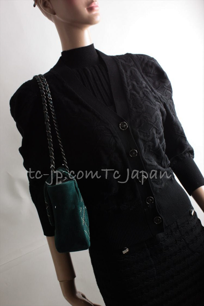 CHANEL 13C Black CC Buttons Cotton Knit Cardigan 36 38 シャネル ブラック ココボタン コットン ニット カーディガン 即発