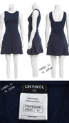 CHANEL 13C Versailles Navy Jacquard Sleeveless Dress 34 36 シャネル ベルサイユ ネイビー ジャガード ニット ノースリーブ ワンピース 即発