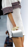 CHANEL 13S White Red Navy Quilted Trim Cropped Mesh Jacket 34 36 シャネル ホワイト レッド ネイビー トリム クロップド メッシュ ジャケット 即発