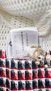 CHANEL 13S White Red Navy Quilted Trim Cropped Mesh Jacket 34 36 シャネル ホワイト レッド ネイビー トリム クロップド メッシュ ジャケット 即発