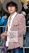 CHANEL 14PF Red Crimson Beige Wool Tweed Jacket 40 シャネルレッド クリムゾン ベージュ ウール ツイード ジャケット 即発