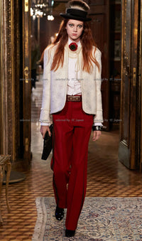 CHANEL 15PF Ivory Wool Mohair Beaded Rhinestone Jacket 36 38 シャネル アイボリー ウール モヘア ビーズ ラインストーン ジャケット 即発