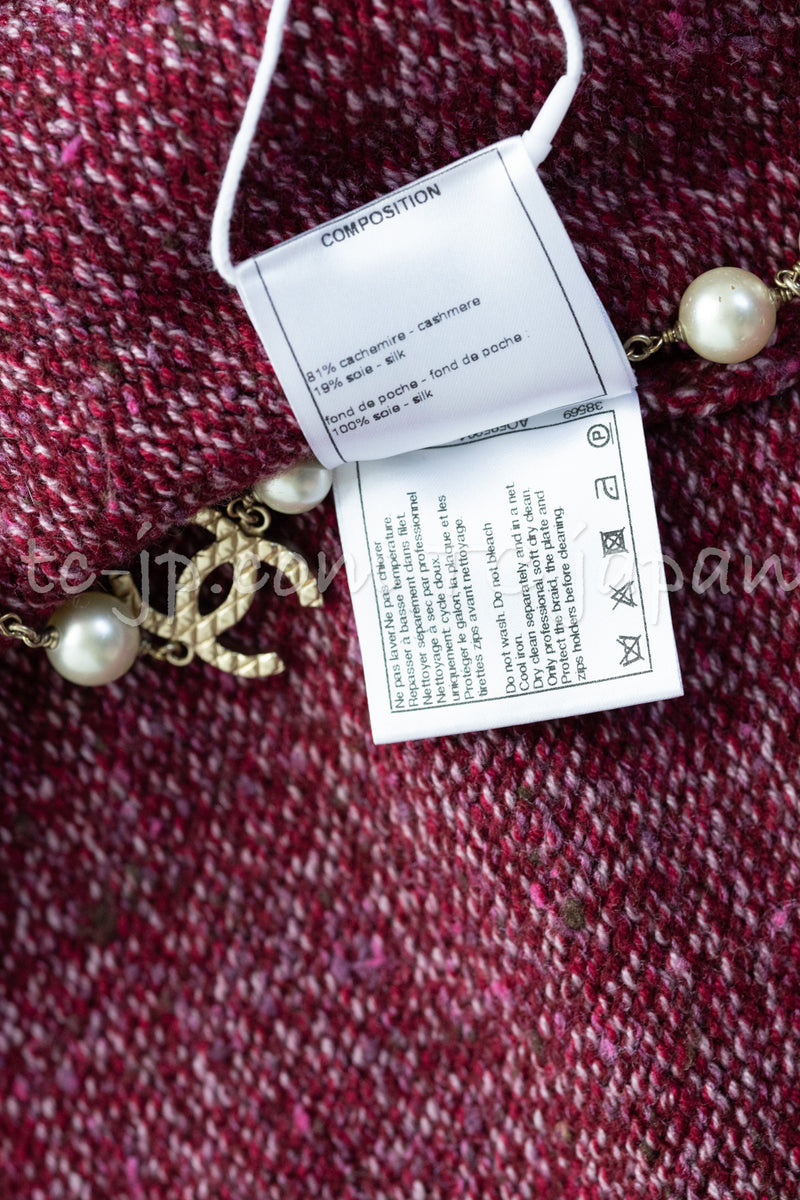 CHANEL 16A Winered Cashmere Silk Zipper Knit Cardigan 36 38 シャネル ワインレッド カシミヤ シルク ジッパー ニットカーディガン 即発