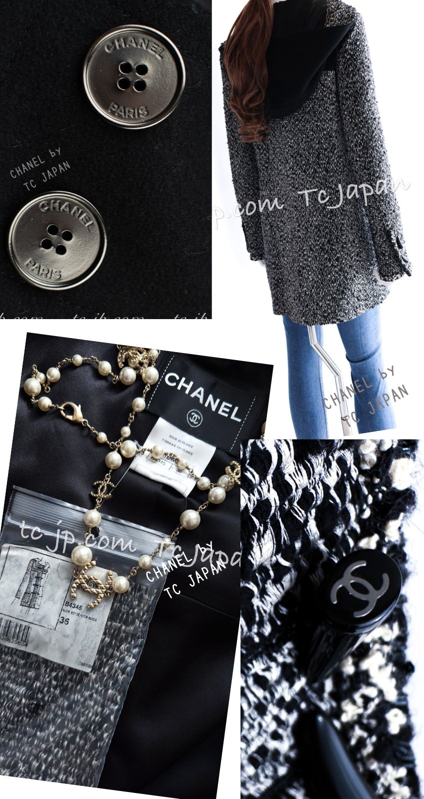 CHANEL(シャネル) ツイード調　ニットダッフルコート　アウター org.jpg