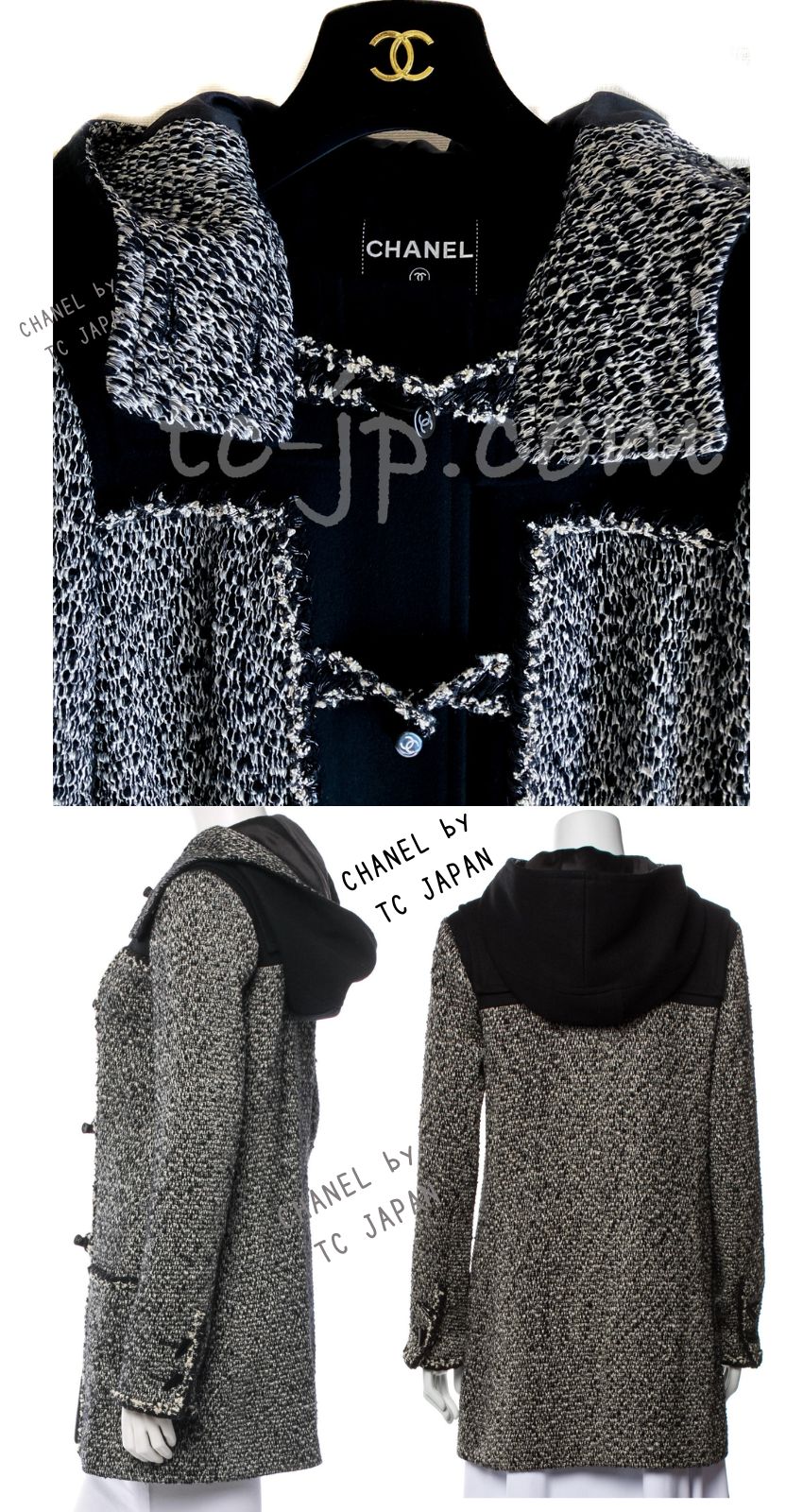 CHANEL(シャネル) ツイード調　ニットダッフルコート　アウター org.jpg