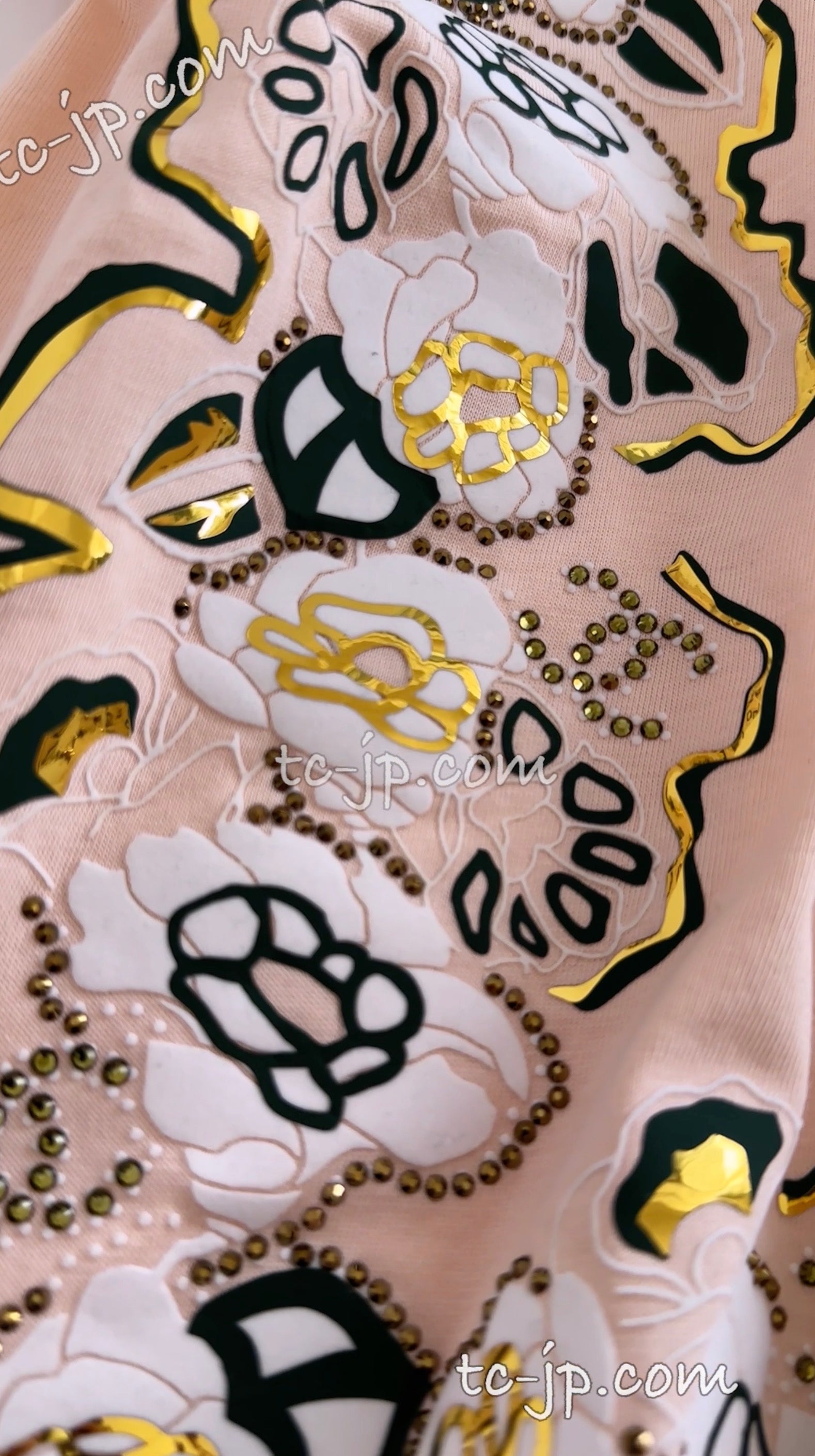 CHANEL 21PS CC Logo Camellia Rhinestone Cotton Sleeveless Tops T-shirt M シャネル CCロゴ・カメリア・ラインストーン・ノースリーブ・トップス・Tシャツ 即発