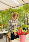 CHANEL 06PF Black Ivory Gripox Buttons Lesage Tweed Jacket 38 シャネル アイボリー ブラック グリポワ 宝石 ボタン ルサージュ ツイード ジャケット 即発