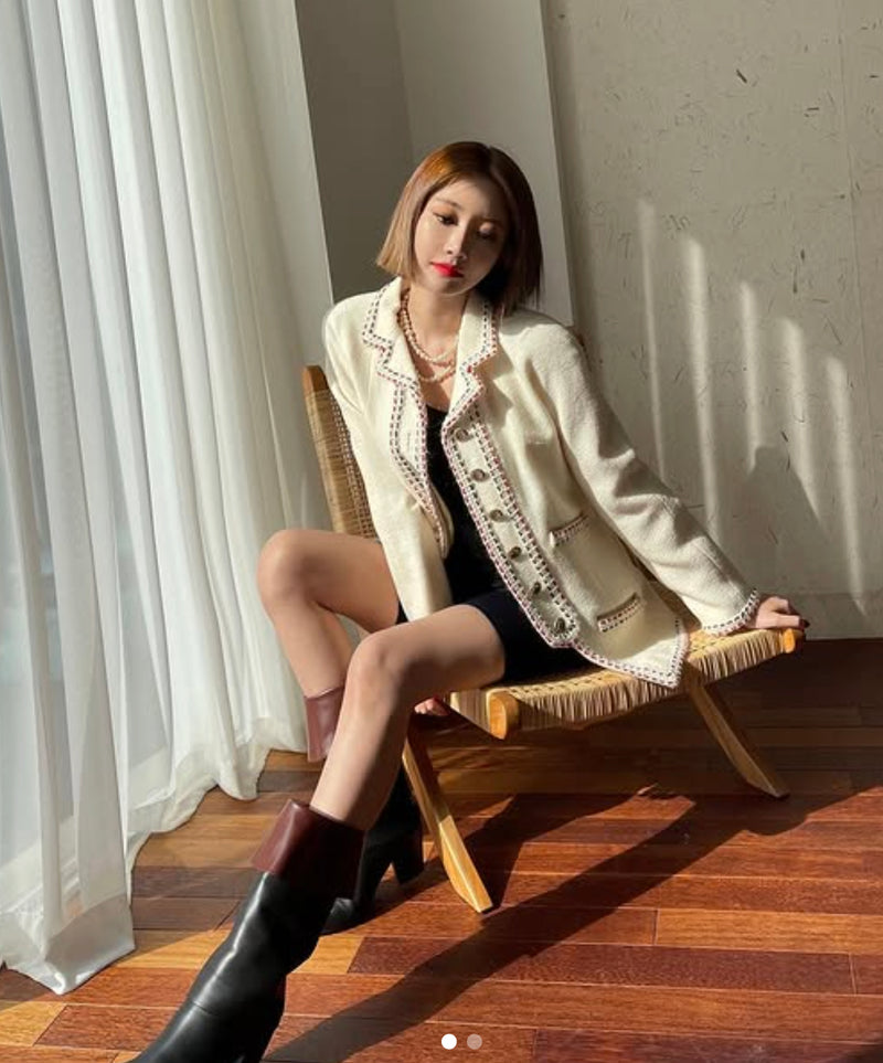 CHANEL 18PA Black Braid Trim Wool Jacket Coat 34 シャネル ブラック ブレード トリム ウール ジャケット 即発