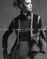 CHANEL 15A Black Yellow Gold Matelasse Quilted Silk Cashmere Mohair Knit Cardigan Dress 34 36 シャネル ブラック イエロー ゴールド マトラッセ キルティング シルク カシミヤ モヘヤ ニット カーディガン ワンピース 即発 - TC JAPAN