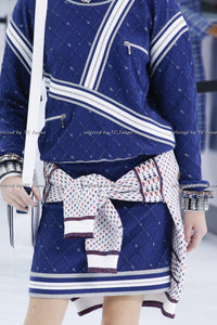 CHANEL 16S White Red Blue Tricolor Airplane Tops Sweater 38 シャネル ホワイト レッド ブルー 飛行機 ニット セーター トレーナー 即発