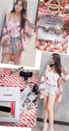 CHANEL 20S Pink White Cotton Knit Cardigan 38 40 42 シャネル ピンク ホワイト コットン ニット カーディガン 即発