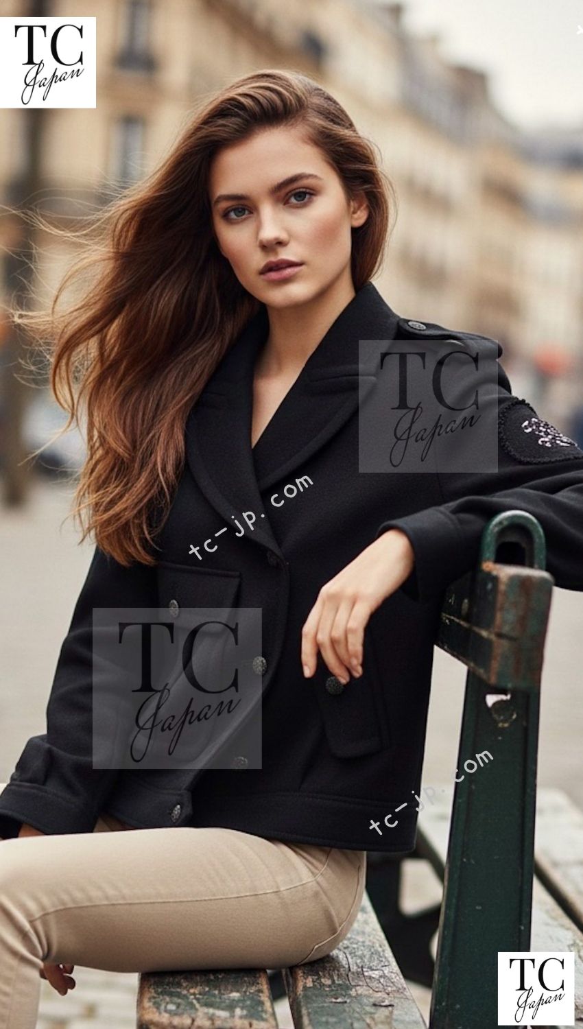 CHANEL 12A Black CC Logo Riders Blouson Coat Jacket 34 36 38 40 シャネル ブラック CC ロゴ ライダース ウール ブルゾン コート ジャケット 即発 - TC JAPAN