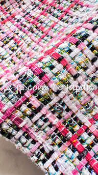 CHANEL 17PS Pink Multi Cotton Tweed Dress 38 シャネル ピンク マルチカラー コットン ツイード ワンピース 即発