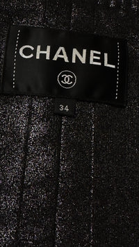 CHANEL 16S Black White Plaid Print Coat 34 36 40 シャネル ブラック・ホワイト・コート 即発