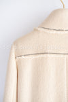 CHANEL 04A Ivory Black Wool 100% Tweed Coat 36 38 40 シャネル アイボリー ブラック ウール100% ツイード コート 即発