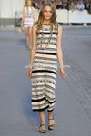CHANEL 11C Pink Black Stripe Cashmere Knit Dress 36 シャネル ピンク ブラック ストライプ ボーダー カシミア100% ニット ワンピース 即発
