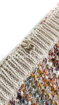 chanel 17c creme marigold trim cotton knit cardigan 17