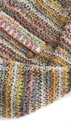 CHANEL 17C Creme Marigold Multi Cotton Cardigan 34 36 シャネル クリーム マリゴールド コットン ストレッチ テープ トリム カーディガン 即発