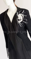CHANEL 00T Black Silk Chiffon Tweed Jacket Skirt Suit 42 シャネル ブラック・シルクシフォン・ジャケット・スカート・スーツ 即発