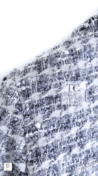 CHANEL 05A Gray Mix Camellia Brooch Wool Tweed Jacket Skirt Suit 36 シャネル グレー ふんわり カメリア付 ウール ツイード ジャケット スカート スーツ 即発