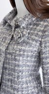 CHANEL 05A Gray Silver Mix Wool Tweed Skirt Jacket 36 38 シャネル グレー シルバー ふんわり ウール ツイード スカート ジャケット 即発