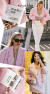 CHANEL 21S Light Pink Double Tweed Jacket 34 シャネル ライト ピンク ココボタン ダブル ツイード ジャケット 即発