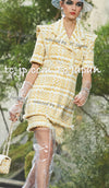 CHANEL 18S Yellow Ivory Cotton Wool Tweed Jacket 40 42 シャネル イエロー アイボリー コットン ウール ツイード ジャケット 即発