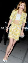 CHANEL 18S Yellow Ivory Cotton Wool Tweed Jacket 40 42 シャネル イエロー アイボリー コットン ウール ツイード ジャケット 即発