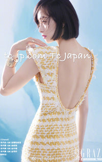 CHANEL 18S Yellow Ivory Cotton Wool Tweed Jacket 40 42 シャネル イエロー アイボリー コットン ウール ツイード ジャケット 即発