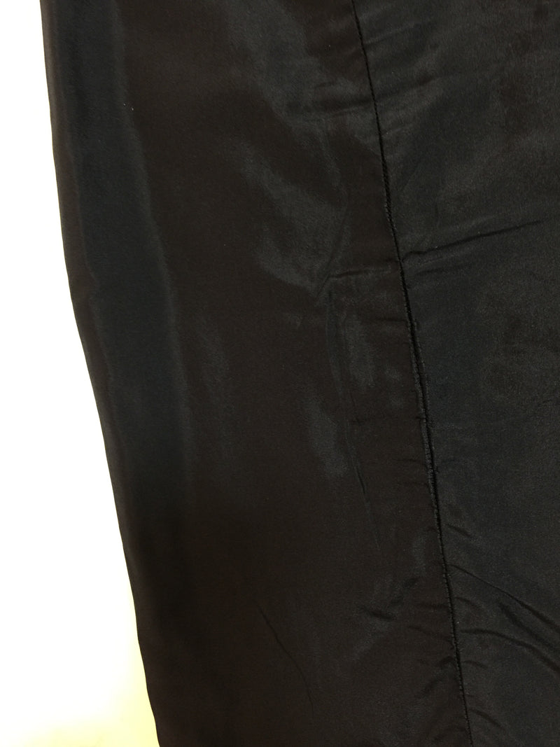 CHANEL 09PF Navy Velvet Satin Tweed Jacket Skirt Suit 40 42 シャネル ネイビー ベルベット サテン ジャケット スカート スーツ 即発