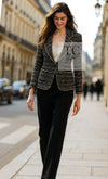 CHANEL 94A Vintage Black Mix Wool Tweed Jacket 36 38 シャネル ヴィンテージ スーパーモデルのブラック系 ウール ツイード ジャケット 即発 - TC JAPAN