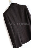 CHANEL 97A Vintage Dark Brown Wool Double Jacket Skirt Suit 36 38 シャネル ヴィンテージ ダークブラウン ウール ダブル ジャケット スカート スーツ 即発