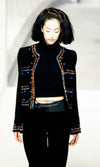 CHANEL 97A Vintage Brown Orange Pink Trim Wool Tweed Jacket 40 シャネル ヴィンテージ ブラウン オレンジ ピンク トリム ウール ツイード ジャケット 即発