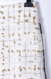 CHANEL 19S White Gold Bow Zip up Jacket Skirt Suit 36 シャネル ホワイト ゴールド ジップアップ リボン ツイード ジャケット スカート スーツ 即発