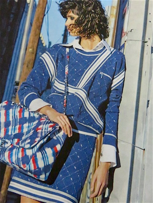 CHANEL 16S White Red Blue Tricolor Airplane Tops Sweater 38 シャネル ホワイト レッド ブルー 飛行機 ニット セーター トレーナー 即発