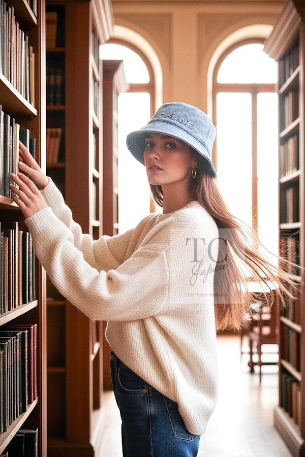 CHANEL hat Women Sequin logo denim bucket hat シャネル ハット レディース スパンコールロゴ デニム 帽子 バケット - TC JAPAN