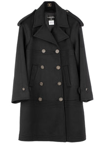 CHANEL 12A Black Double Wool Coat 38 40 シャネル ブラック ダブル ウール コート 即発