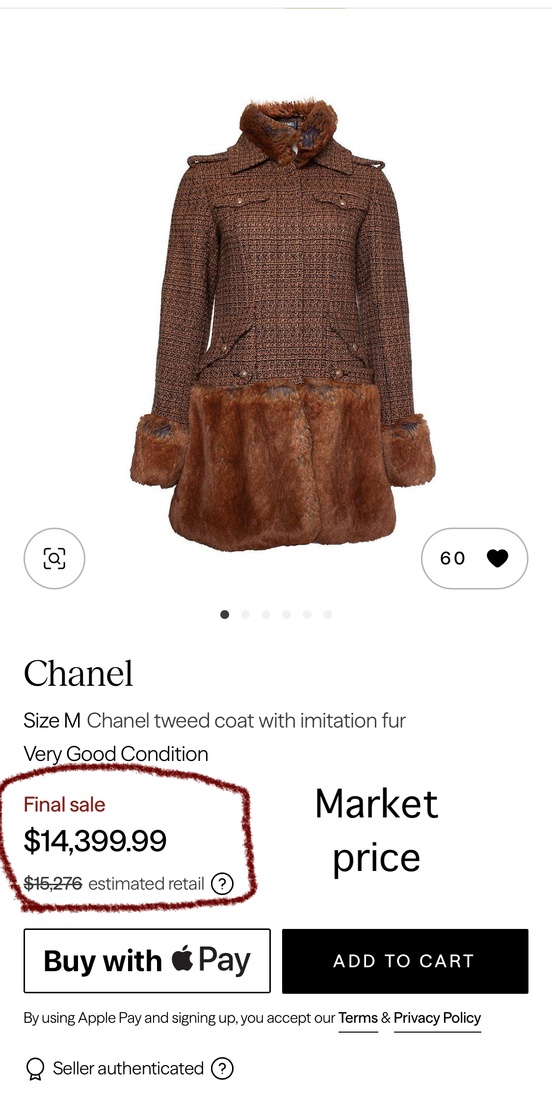 CHANEL Jacket Coat 10A Brown Fantasy Faux Tweed Penelope Cruz Long 34 36 38 | UK