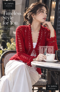 CHANEL Cardigan 04S Red Crochet Frilled Knit 34 | UK