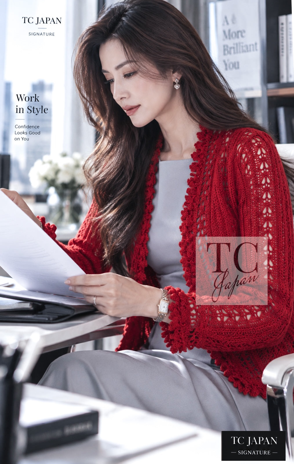 CHANEL Cardigan 04S Red Crochet Frilled Knit 34 | UK