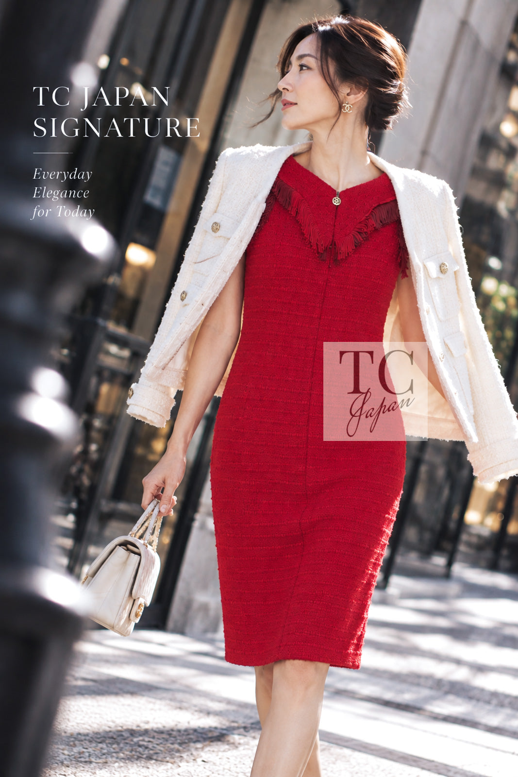 Chanel dress tweed red karl 14pf3